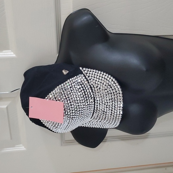 Juicy Couture black‎ bling out rhinestone adorned glam lux diva baseball cap new main image 8